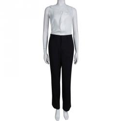 Pre Owned Prada Black High Waist Straight Fit Trousers L