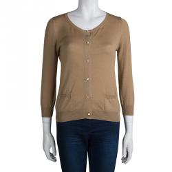 Prada Brown Button Front Cardigan L
