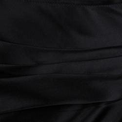 Prada Black Semi Pleated A-Line Skirt M 