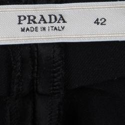Prada Black Semi Pleated A-Line Skirt M 
