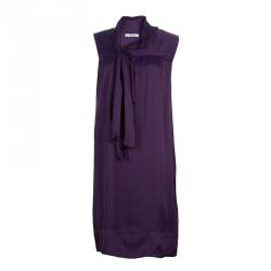 Pre Owned Prada Purple Ruffle Tie Detail Sleeveless Dress L