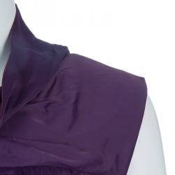 Pre Owned Prada Purple Ruffle Tie Detail Sleeveless Dress L