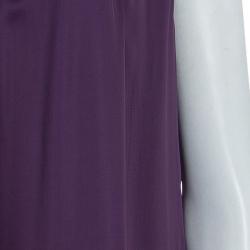 Pre Owned Prada Purple Ruffle Tie Detail Sleeveless Dress L