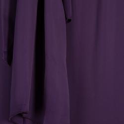 Pre Owned Prada Purple Ruffle Tie Detail Sleeveless Dress L