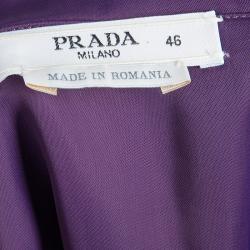 Pre Owned Prada Purple Ruffle Tie Detail Sleeveless Dress L