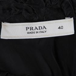 Prada Black Knot Detail Button Down Top S