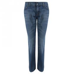 Prada Indigo Washed Denim Boot Cut Jeans M