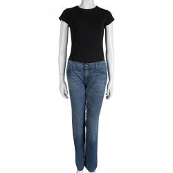 Prada Indigo Washed Denim Boot Cut Jeans M