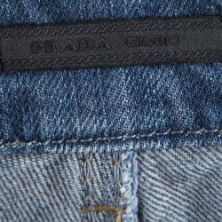 Prada Indigo Washed Denim Boot Cut Jeans M