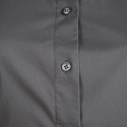Pre Owned Prada Dark Grey Cap Sleeve Button Front Shirt M