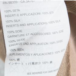 Pre Owned Prada Beige Silk Knit Pleated Front Bow Detail Top M