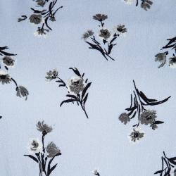 Pre Owned Prada Powder Blue Floral Printed Short Sleeve Dress L