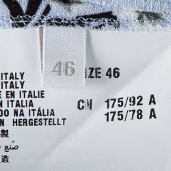 Pre Owned Prada Powder Blue Floral Printed Short Sleeve Dress L