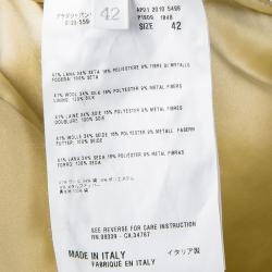 Pre Owned Prada Beige Floral Jacquard Pleated Mini Skirt M