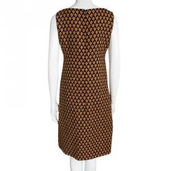 Pre Owned Prada Multicolor Diamond Print Sleeveless Dress M