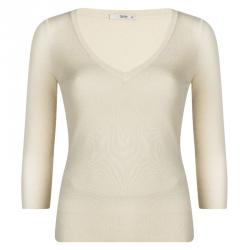 Pre Owned Prada Cream V-Neck Sweater M
