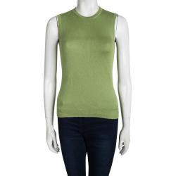 Pre Owned Prada Green Sleeveless Sweater M