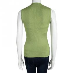Pre Owned Prada Green Sleeveless Sweater M