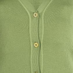 Prada Green Button Front Long Sleeve Cardigan M