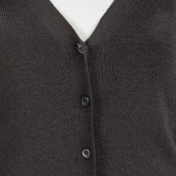 Pre Owned Prada Grey Knit Button Front Cashmere Cardigan S
