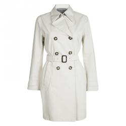 Pre Owned Prada Beige Double Breasted Belted  Trench Coat M