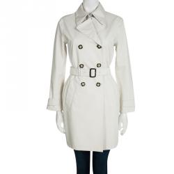 Pre Owned Prada Beige Double Breasted Belted  Trench Coat M
