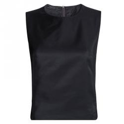 Prada Black Silk Sleeveless Cropped Top M