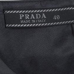 Prada Black Silk Sleeveless Cropped Top M