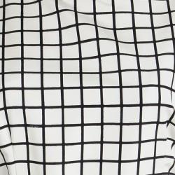 Prada Monochrome Checked Silk Belted Dress M