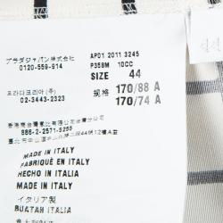 Prada Monochrome Checked Silk Belted Dress M
