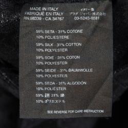 Pre Owned Prada Black Floral Lurex Jacquard Knit Trousres S