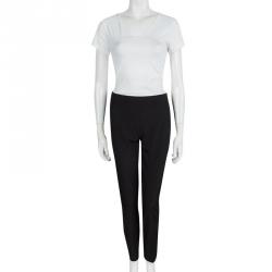 Pre Owned Prada Black High Waist Zip Detail Skinny Trousers M