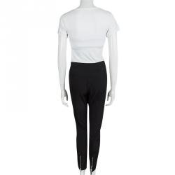 Pre Owned Prada Black High Waist Zip Detail Skinny Trousers M