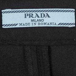 Pre Owned Prada Black High Waist Zip Detail Skinny Trousers M