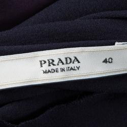 Pre Owned Prada Purple Silk Twist Strap Detail Draped A-Line Gown S