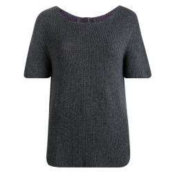 Prada Grey Cashmere Short Sleeve Sweater M