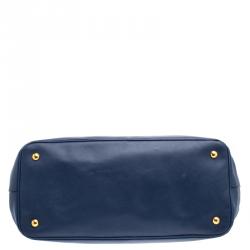 Pre Owned Prada Navy Blue Saffiano Lux Leather Large Tote
