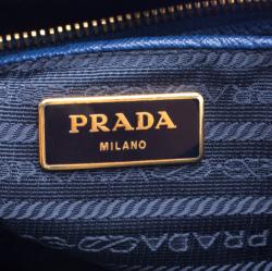 Pre Owned Prada Navy Blue Saffiano Lux Leather Large Tote