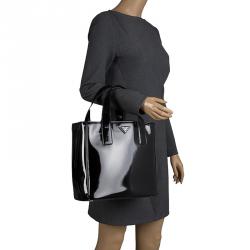Pre Owned Prada Black Patent Leather Shopper Tote