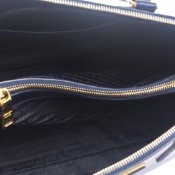 Pre Owned Prada Navy Blue Saffiano Metal Leather Promenade Tote