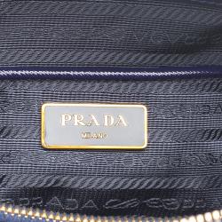 Pre Owned Prada Navy Blue Saffiano Metal Leather Promenade Tote