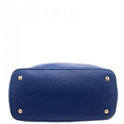 Pre Owned Prada Blue Vitello Diano Leather Shopper Tote