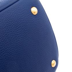 Pre Owned Prada Blue Vitello Diano Leather Shopper Tote