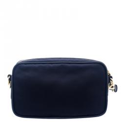 Pre Owned Prada Navy Blue Nylon Crossbody Bag