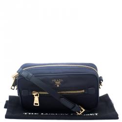 Pre Owned Prada Navy Blue Nylon Crossbody Bag