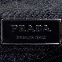Pre Owned Prada Black Leather Double Pockets Satchel
