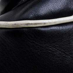 Pre Owned Prada Black Leather Double Pockets Satchel