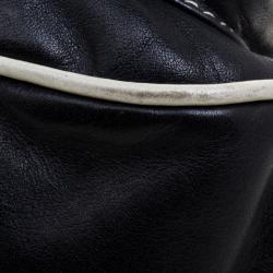 Pre Owned Prada Black Leather Double Pockets Satchel