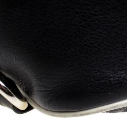 Pre Owned Prada Black Leather Double Pockets Satchel