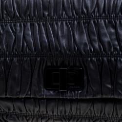 Pre Owned Prada Black Nappa Gaufre Leather Clutch